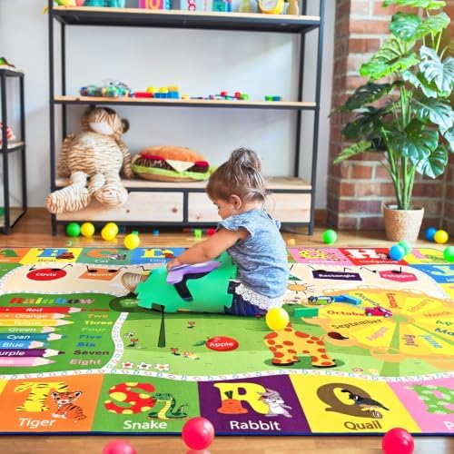 BENRON 9x12 Kids Rug for Playroom Classroom, Fun PlayMat - Image 4