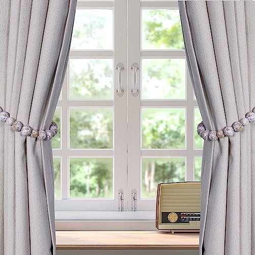 KLOGTSIND Wood Bead Curtain Tiebacks, 2 Pack Curtain Tie Backs - Image 7