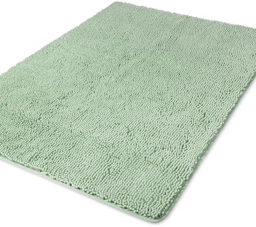 Yeaban Chenille Sea Foam Bathroom Rug 40"x60", Non-Slip Rubber Backing by Yeaban