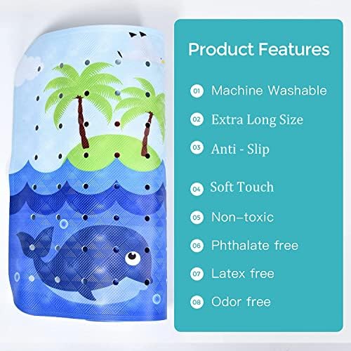 Bath Mat for Tub for Kids Non Slip Bathtub Mat for Baby Toddler Extra Long - Image 4