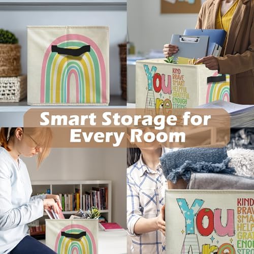 Boho Rainbow Inspirational Storage Bins, Positive Affirmation Gifts - Image 6