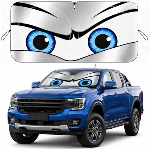 Car Windshield Sun Shade, Universal Fit Full-Size SUV Pickup, Sporty Silver by eygeufg