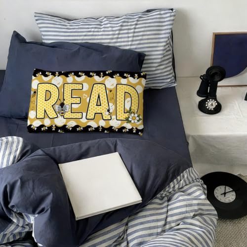Bee Classroom Decor 12x20 Read Pillow Cover - Image 2