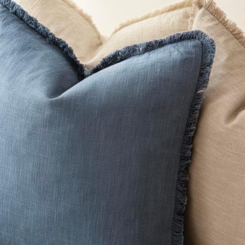 Foindtower Decorative Linen Fringe Lumbar Throw Pillow Covers Cozy Boho - Image 5