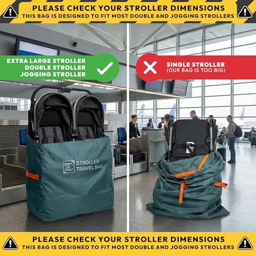 Extra Large Double Stroller Wagon Gate Check Bag - Image 2