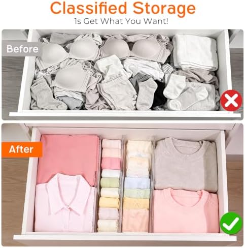 8 Pack 4" High Drawer Dividers for Clothes, 10.2"-16.5" Expandable - Image 3