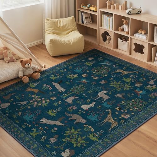 BESBLEE 4X6 Area Rug for Bedroom, Washable Animal Non Slip by BESBLEE