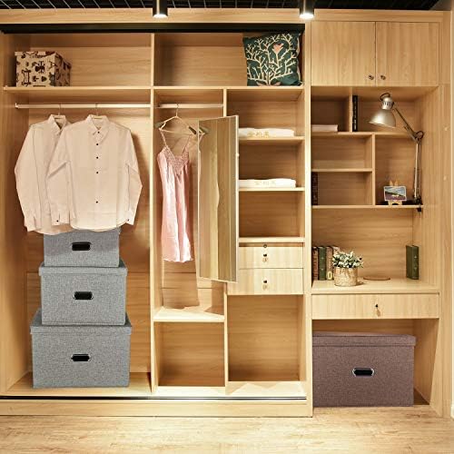 Large Linen Fabric Foldable Storage Bins - Image 6