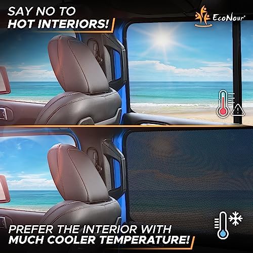 EcoNour Rear Window Shade for Jeep Wrangler Car Window Mesh Screen - Image 4