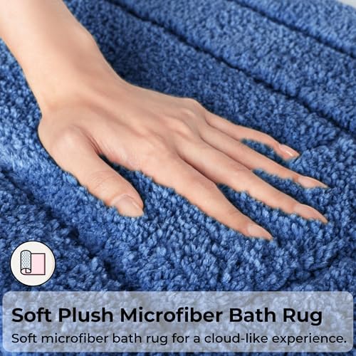 GRANNY SAYS Blue Bathroom Rugs Set 3 Piece, Soft Microfiber Bath Mats - Image 3