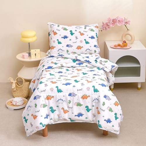 Caressma Toddler Bedding Set Dinosaur Pattern Nursery Comforter by Caressma