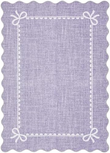 GarveeHome Scalloped Bow Rug 5x7 Washable Purple Rugs - Image 5