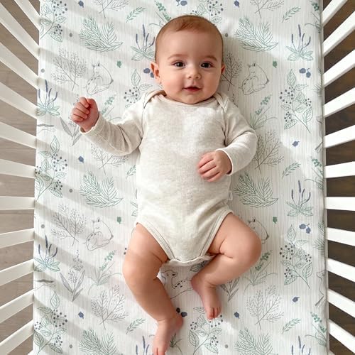 Muslin Pack N Play Sheets Fitted 2 Pack, Mini Crib Mattress Sheets Stretchy - Image 2