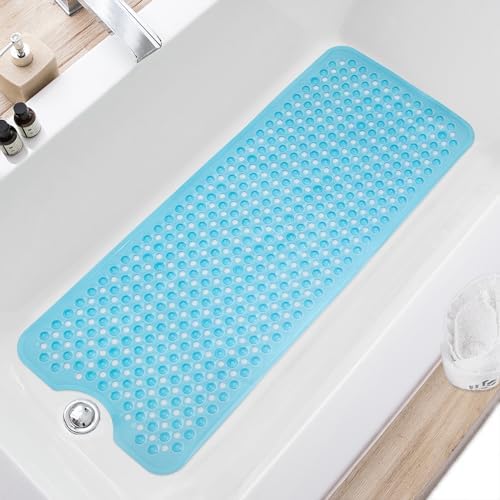 TEESHLY Bath Tub and Shower Mats, Non Slip 40 x 16 Inch Extra Large Bathtub Mat by TEESHLY