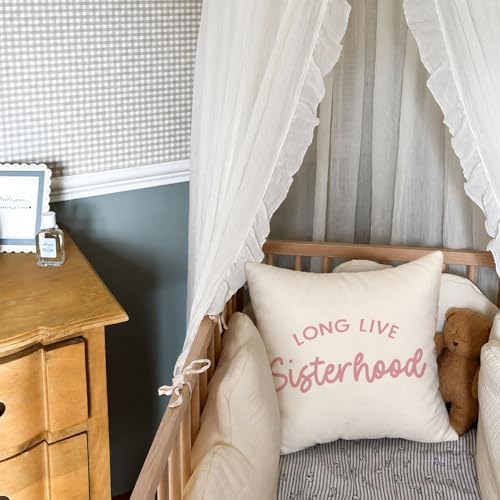 Long Live Sisterhood Pillow Cover 18x18, Girls Room Playroom Decor - Image 6