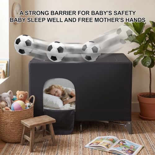 Crib Blackout Cover for Pack N Play, Breathable Sleep Canopy - Image 5