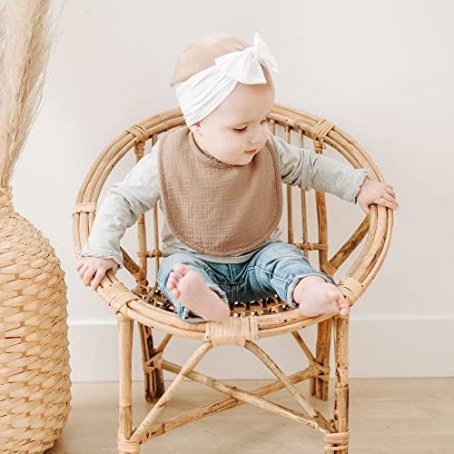 Konssy 8-Pack Muslin Baby Bibs, Adjustable Fit - Image 3