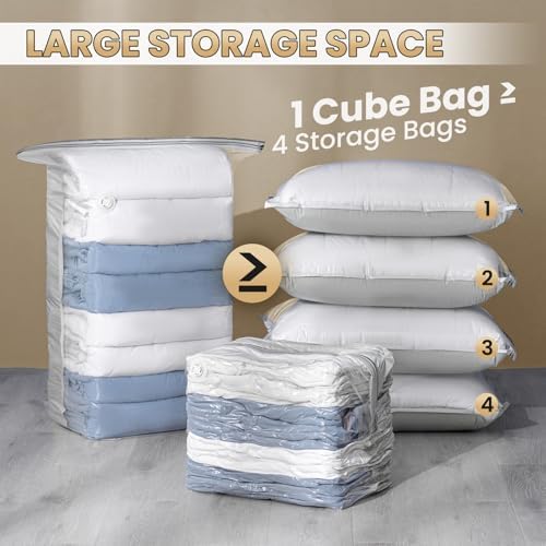 TAILI 8 Pack Vacuum Storage Bags, Cube Combo - Image 3