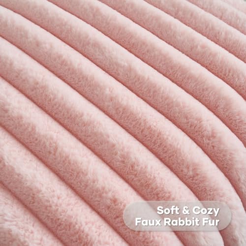 FUTEI Pack of 2 Faux Fur Throw Pillow Covers 26x26 Inch - Image 2
