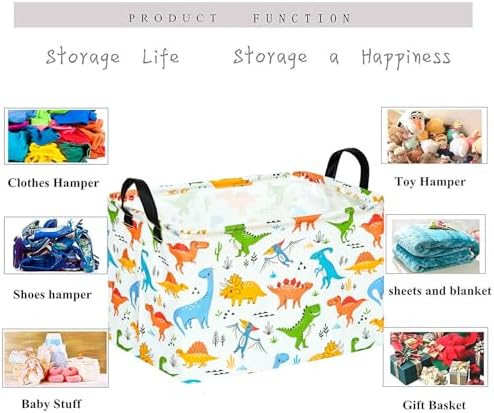 Dinosaur Patter Gift Storage Basket Rectangle Storage Organizer - Image 2