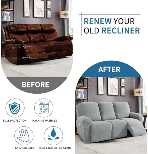 2026 Sofa Recliner Cover 8-Piece Super Soft Recliner Couch Covers - Image 6