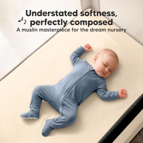 2-Pack Muslin Mini Crib Sheets for Boys, 38x26 Fitted Sheet - Image 2