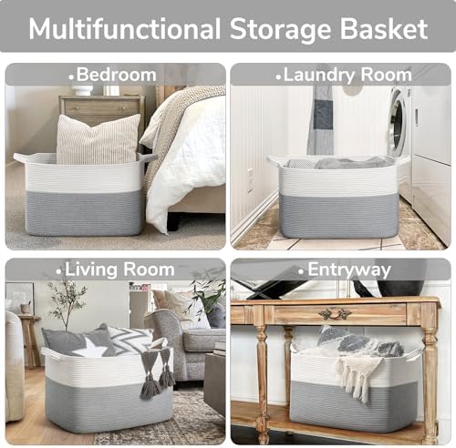 Goodpick 85L Large Woven Rope Blanket Basket - Image 4