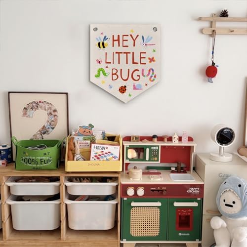 DNTSC Hey Little Bug Felt Nursery Playroom Decor Banner Pennant Kid Banner Flag - Image 4