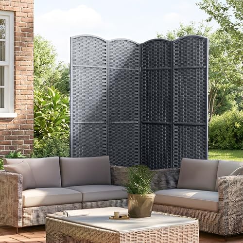 JOSTYLE Outdoor Privacy Screen 4-Panel Folding Room Divider Space Partition - Image 7
