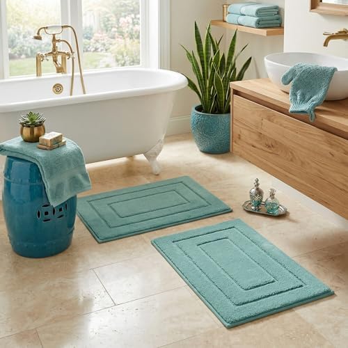 GRANNY SAYS Teal Bathroom Rugs Set 2 Piece, Soft Microfiber Bath Mats - Image 3