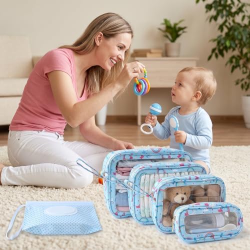 6 PCS Set TPU Diaper Bag Organizer Pouches & Wipe Dispenser - Image 2