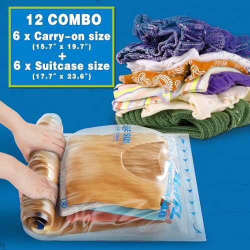 Compression Bags for Travel Essentials, Roll Up Bags No Vacuum Needed - Image 2