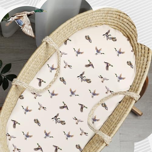 CroBlissful 4 Pack Mallard Duck Bassinet Sheets - Image 5