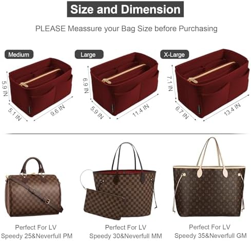 OMYSTYLE Purse Organizer Insert, Felt Tote Bag Organizer Insert - Image 2