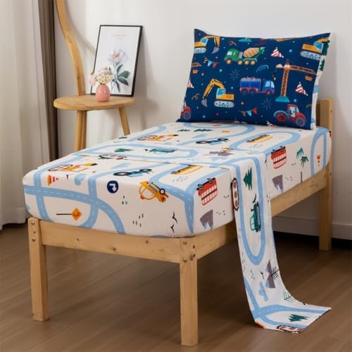 NTBED 4 Pieces Construction Truck Toddler Bedding Set - Image 4