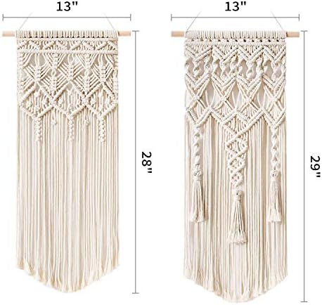 Mkono 2 Pcs Macrame Wall Hanging, Boho Woven Chic Tapestry Decor - Image 6