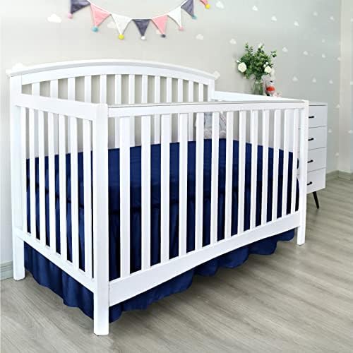 Crib Bed Skirt 14" Drop, Fits 28"x52" Crib, Adjustable - Image 6