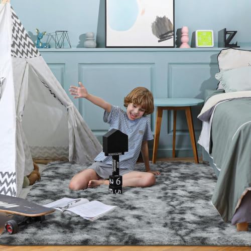 Ophanie Tie-Dyed Grey Area Rugs - Image 5