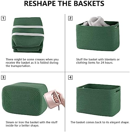 4 Pack Storage Baskets for Organizing, Woven Baskets for Shelves - Image 6