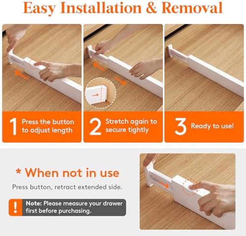 Lifewit 2.36" Upgrade Kitchen Drawer Dividers, Adjustable Drawer Organizer - Image 5