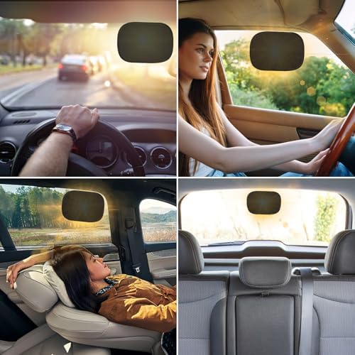 Car Window Shade for Sun Glare, 2 Pack Mini Car Sun Shade Semi-Transparent - Image 6