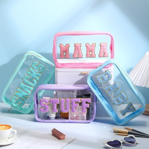 4 Pcs Mama and Baby Toiletry Bag Diaper Bags, Pastel Color - Image 3