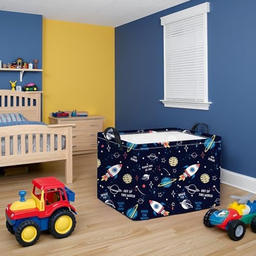 Rectangular Space Basket for Boys Baby Storage Basket Storage Bin Organizer Box - Image 5