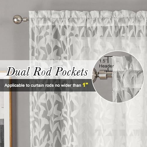 Lecloud Leia Sheer Ivory Window Curtains - Image 6