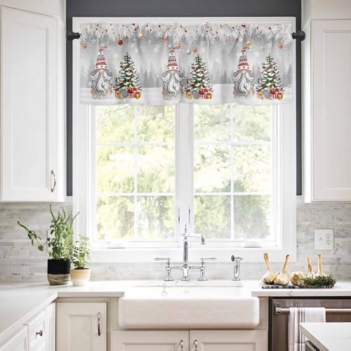 Vandarllin Christmas Gnome Kitchen Curtains and Valances Set, Winter Merry - Image 2