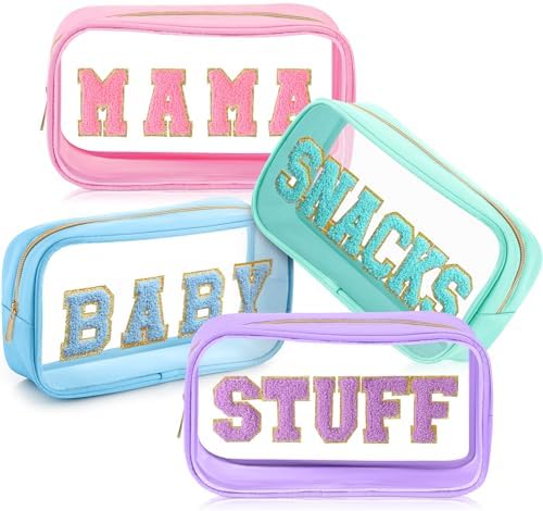 4 Pcs Mama and Baby Toiletry Bag Diaper Bags, Pastel Color by SilTriangle