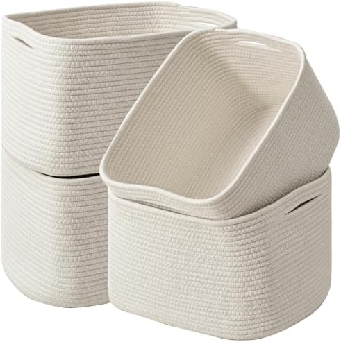 ICERZCZ Storage Baskets for Organizing & Shelves, Woven Cotton Rope by ICERZCZ