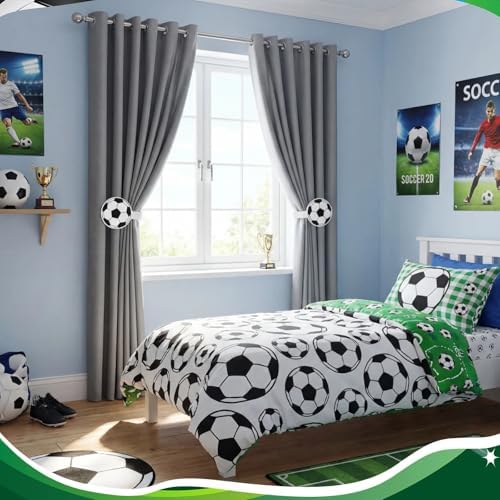 Briwooody 2 Pcs Soccer Curtain Holdbacks Acrylic Sport Curtain Tiebacks - Image 3