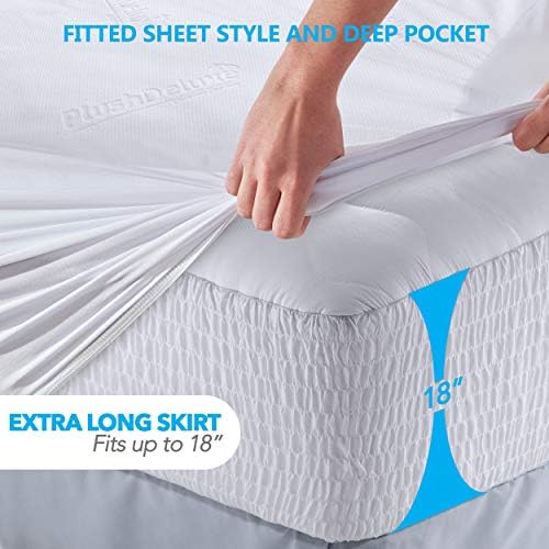 PlushDeluxe Bamboo Waterproof Mattress Protector, Queen Size, Ultra Soft - Image 4