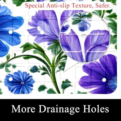 Bath Tub Shower Mat, Washable Bathtub Floor Mats, Suction Cups and Drain Holes - Image 2